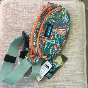 Kavu Multicolor Sling Bag with Orange and Green